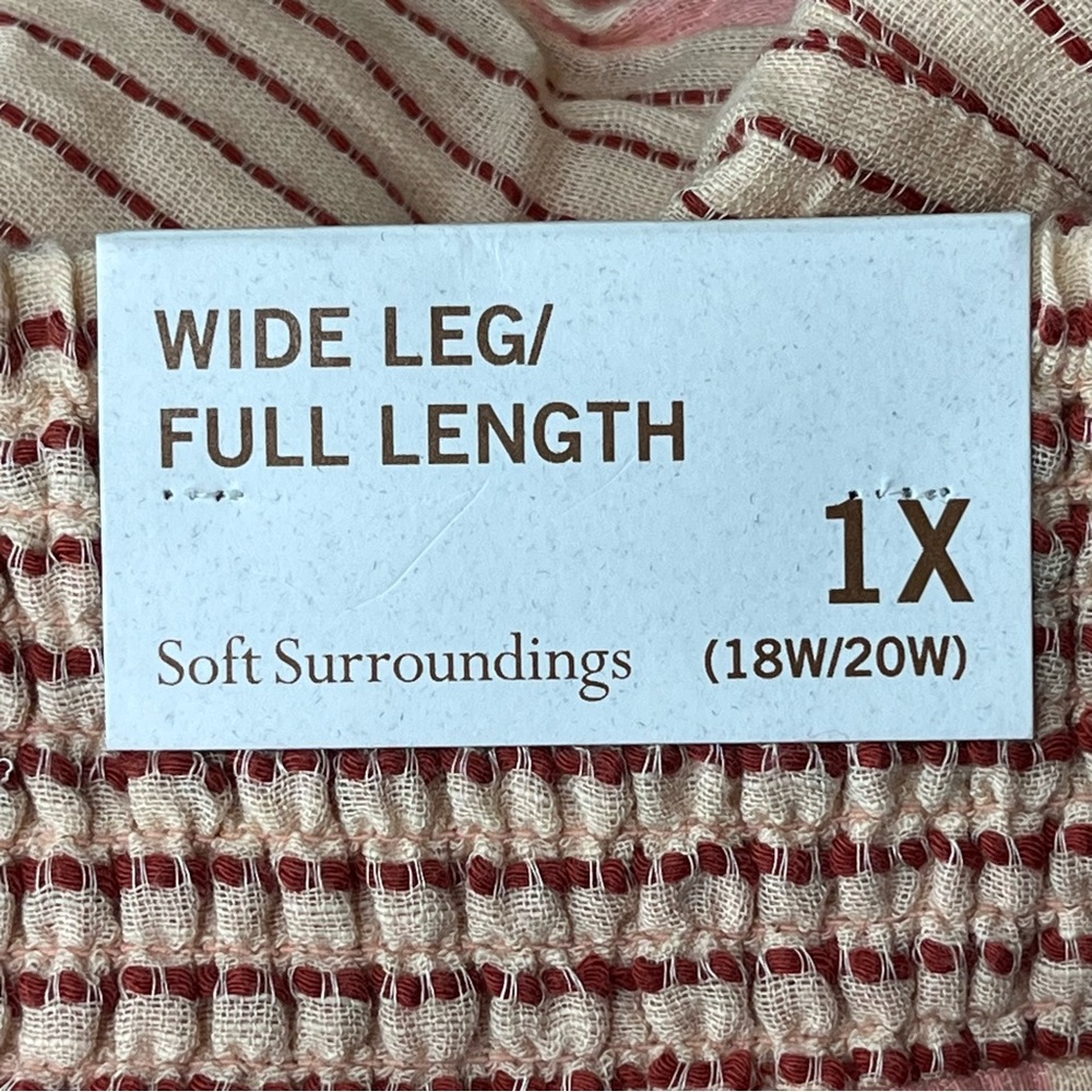 SOFT SURROUNDINGS NWT TALAMANCA WIDE LEG PANTS 1X CREAM CORAL - Picture 4 of 12